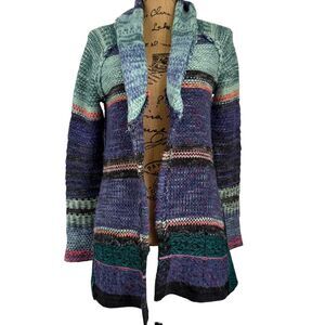 Free People‎ Rock Candy Kryptonite Patchwork Cardigan Size Small